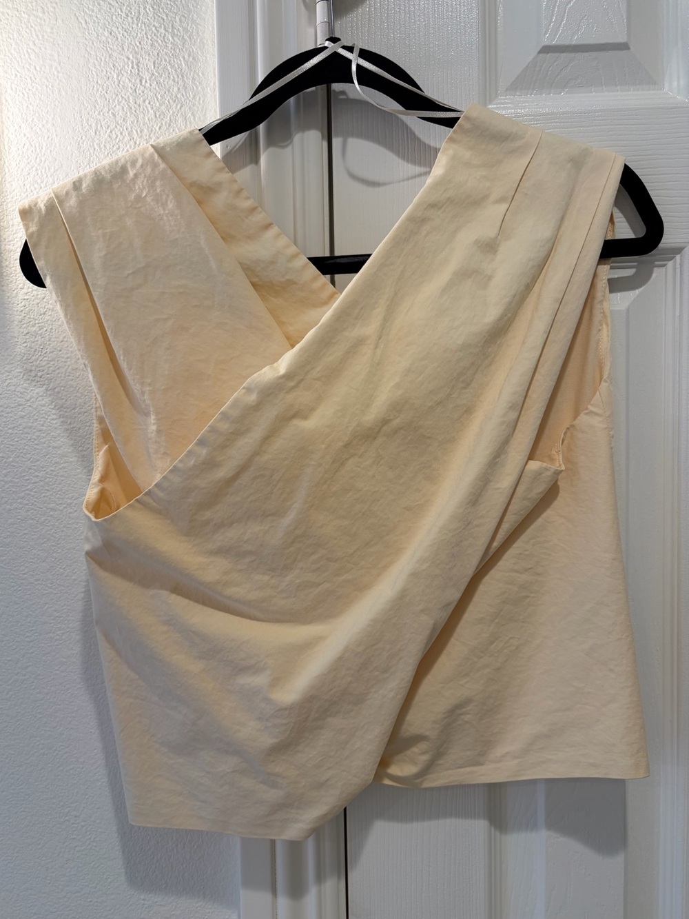 Zara Cream Draped Sleeveless Crop Top